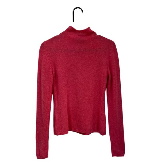 Kinross Cashmere Pink Mock Neck Button Cardigan Soft Cozy Minimalist XS - Picture 2 of 8